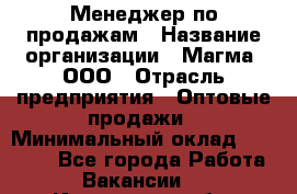 Менеджер по продажам › Название организации ­ Магма, ООО › Отрасль предприятия ­ Оптовые продажи › Минимальный оклад ­ 40 000 - Все города Работа » Вакансии   . Ивановская обл.